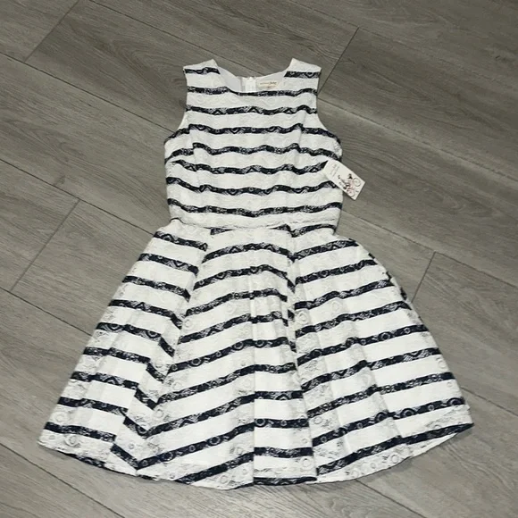 9. NWT Maison Jules lace blue and white dress medium - Picture 2 of 7